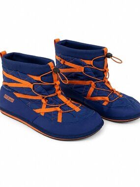 Pakems Men’s Blue Orange Packable Après Ski Boots Slippers Rubber Sole -Size 16